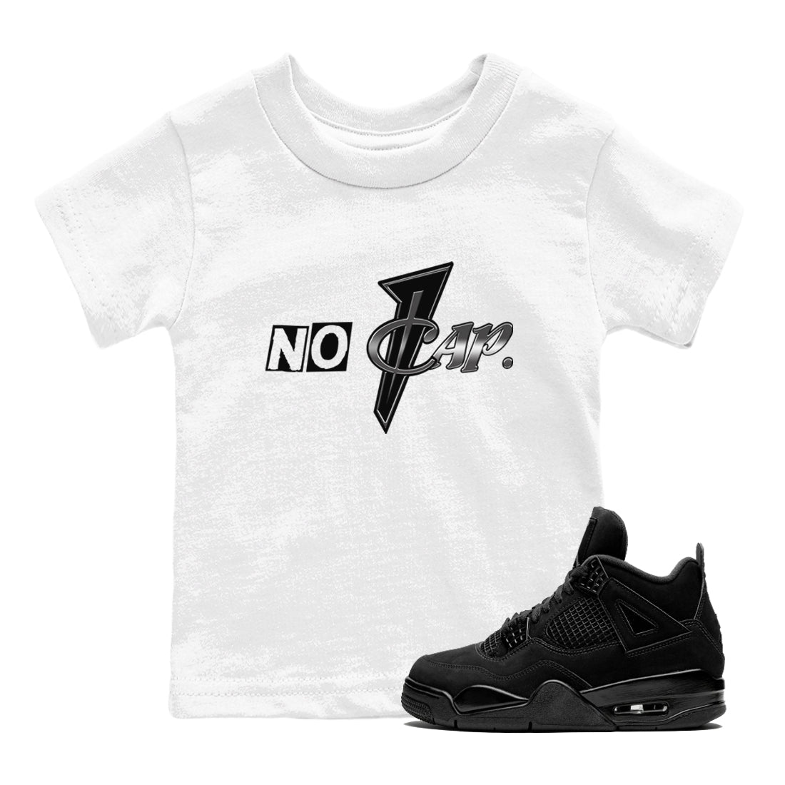 No Cap snkmatch Tees Kids - Air Jordan 4 Black Cat