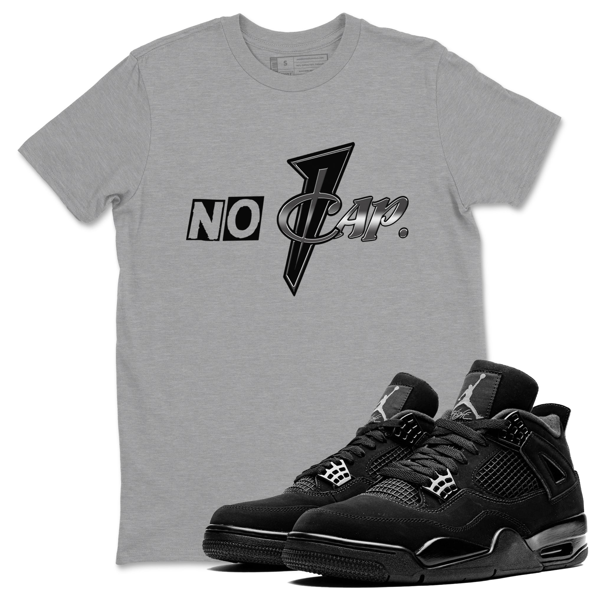 No Cap snkmatch Tees - Air Jordan 4 Black Cat