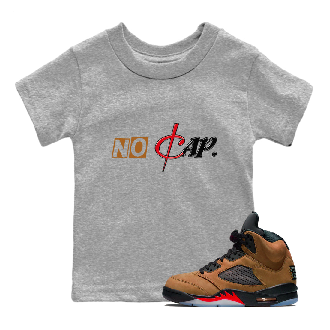 No Cap snkmatch Tees Kids - Air Jordan 5 Archaeo Brown