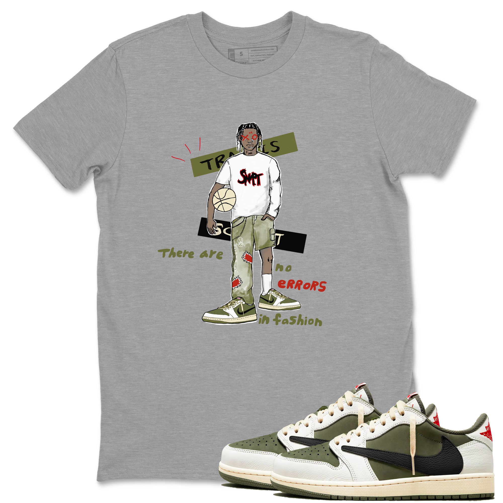 No Errors In Fashion snkmatch Tees - Air Jordan 1 Travis Scott Medium Olive