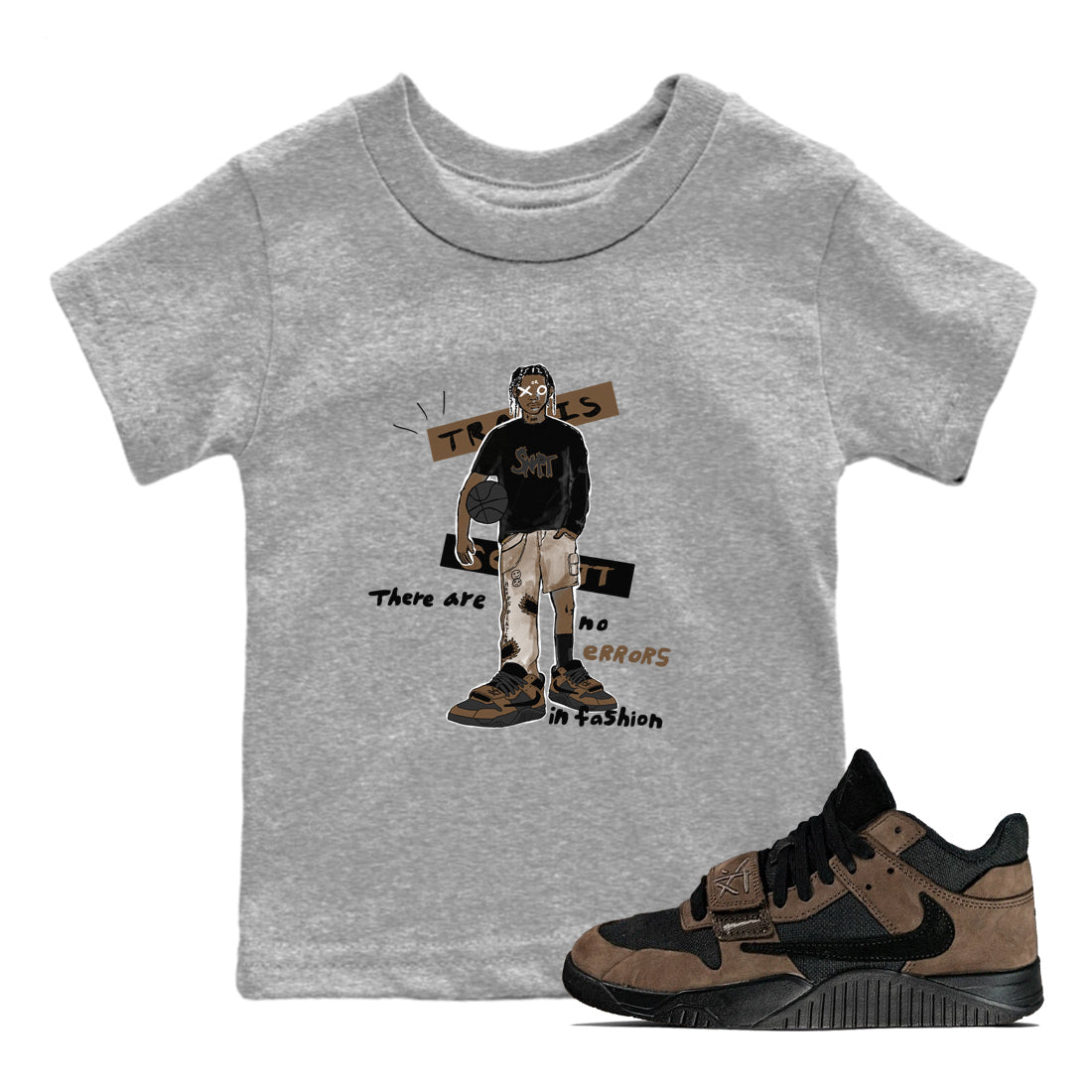 No Errors In Fashion snkmatch Tees Kids - Jordan Jumpman Jack Travis Scott Dark Mocha