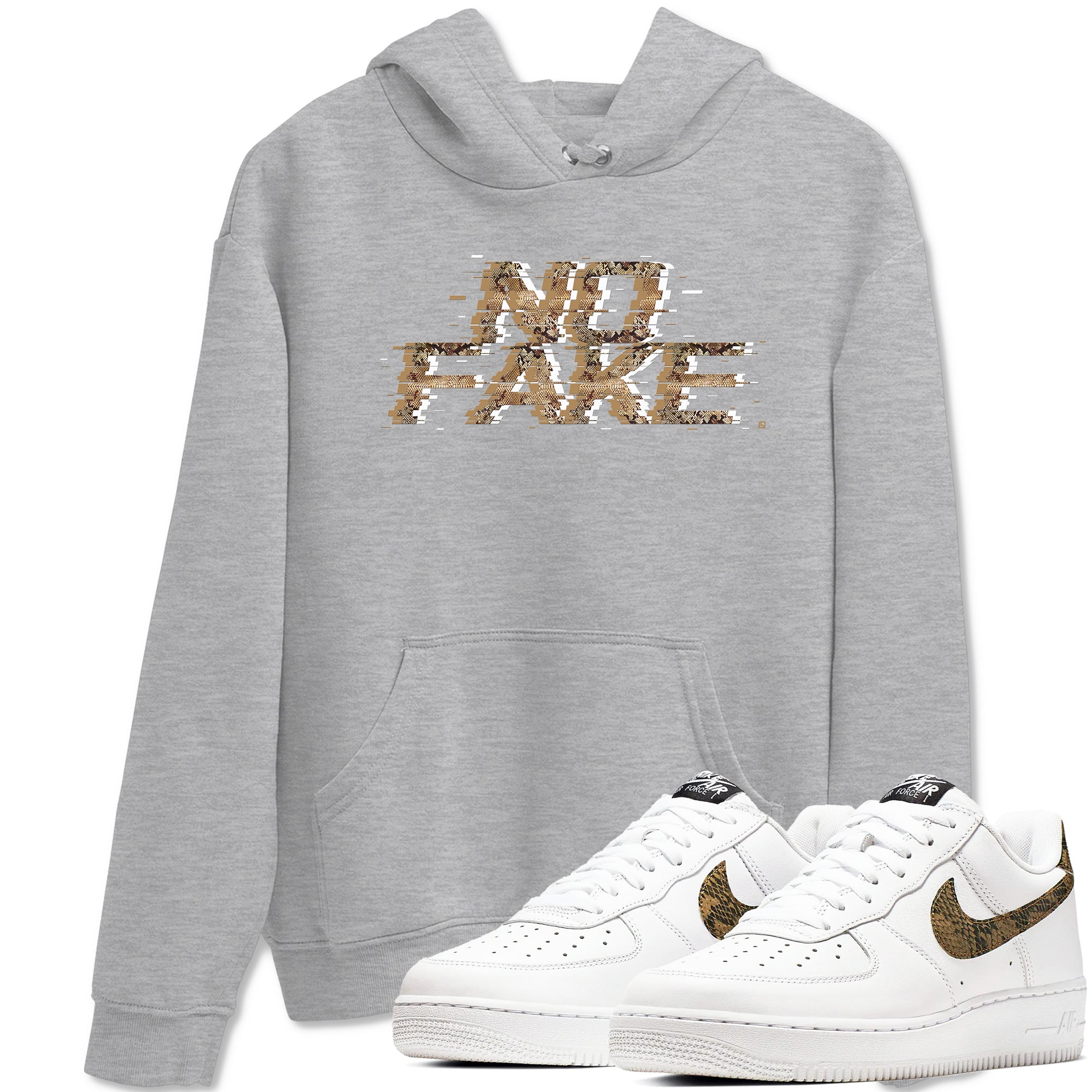 No Fake Glitch snkmatch Tees - Air Force 1 Ivory Snake