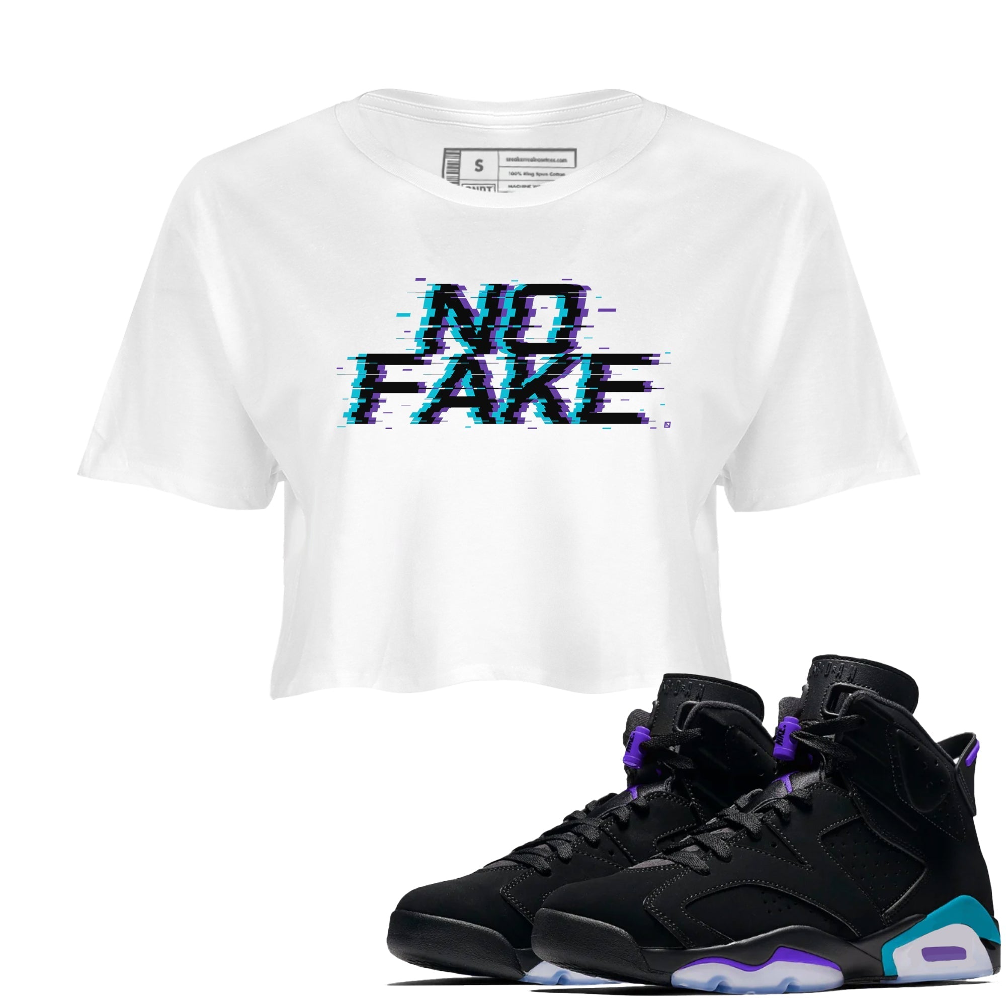 No Fake Glitch snkmatch Women's Top - Air Jordan 6 Aqua