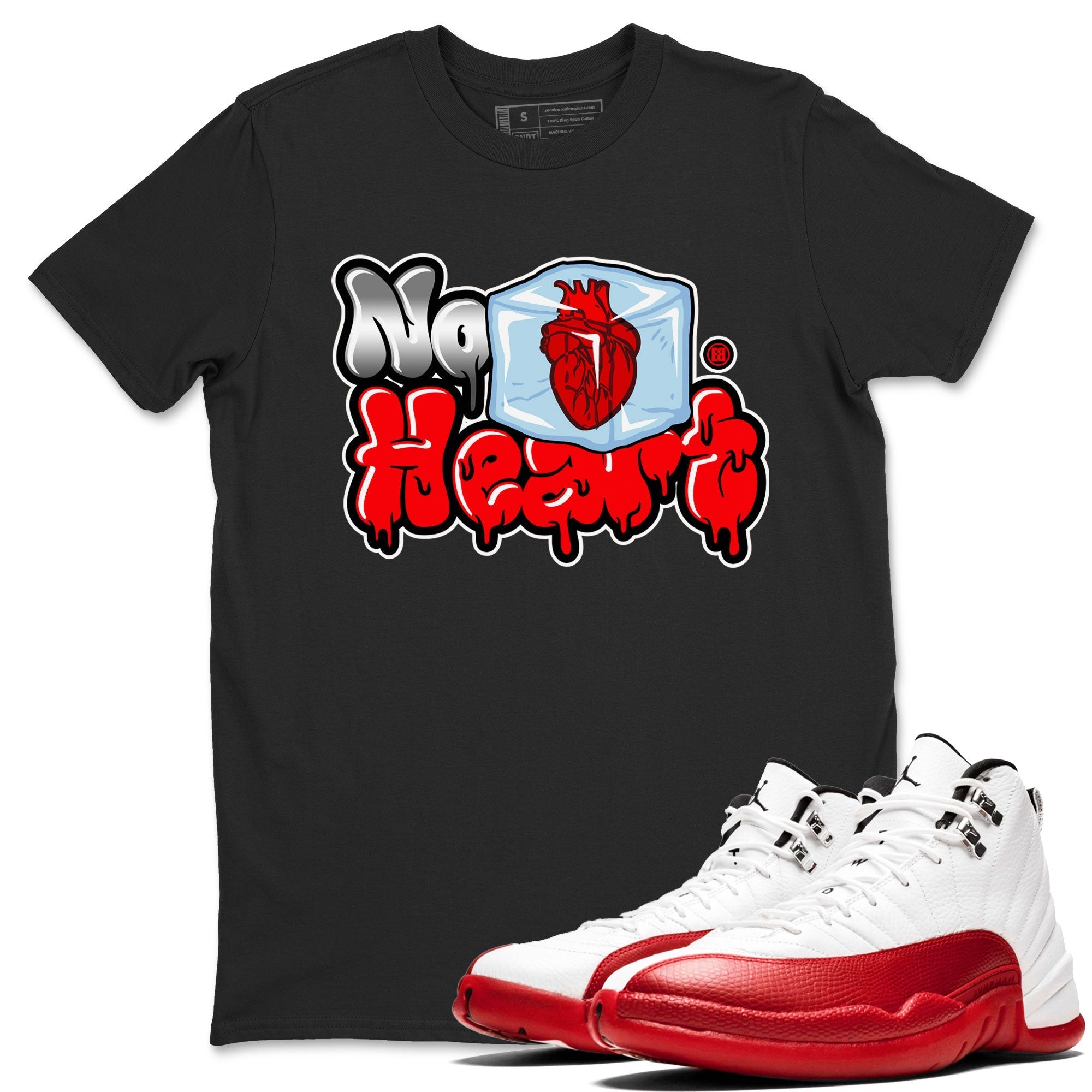 No Hearts snkmatch Tee - Air Jordan 12 Cherry