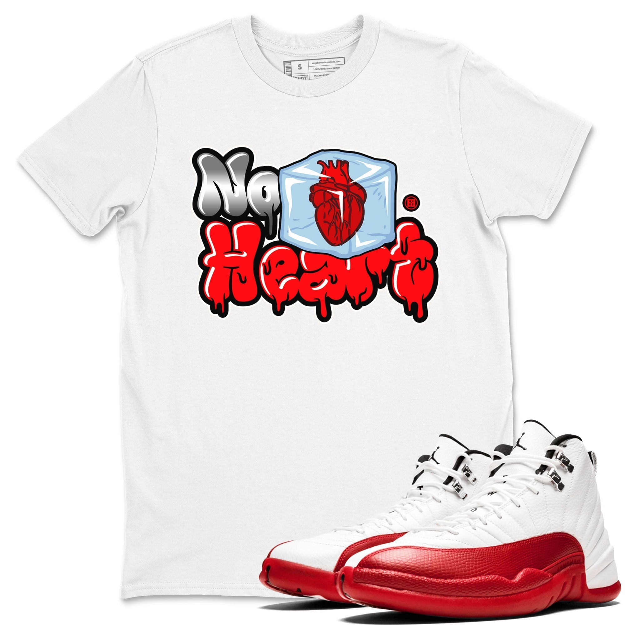 No Hearts snkmatch Tee - Air Jordan 12 Cherry