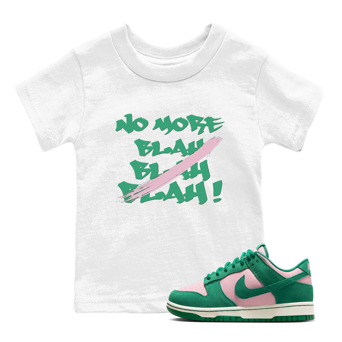 No More Blah snkmatch Tees Kids - Dunk Medium Soft Pink Malachite