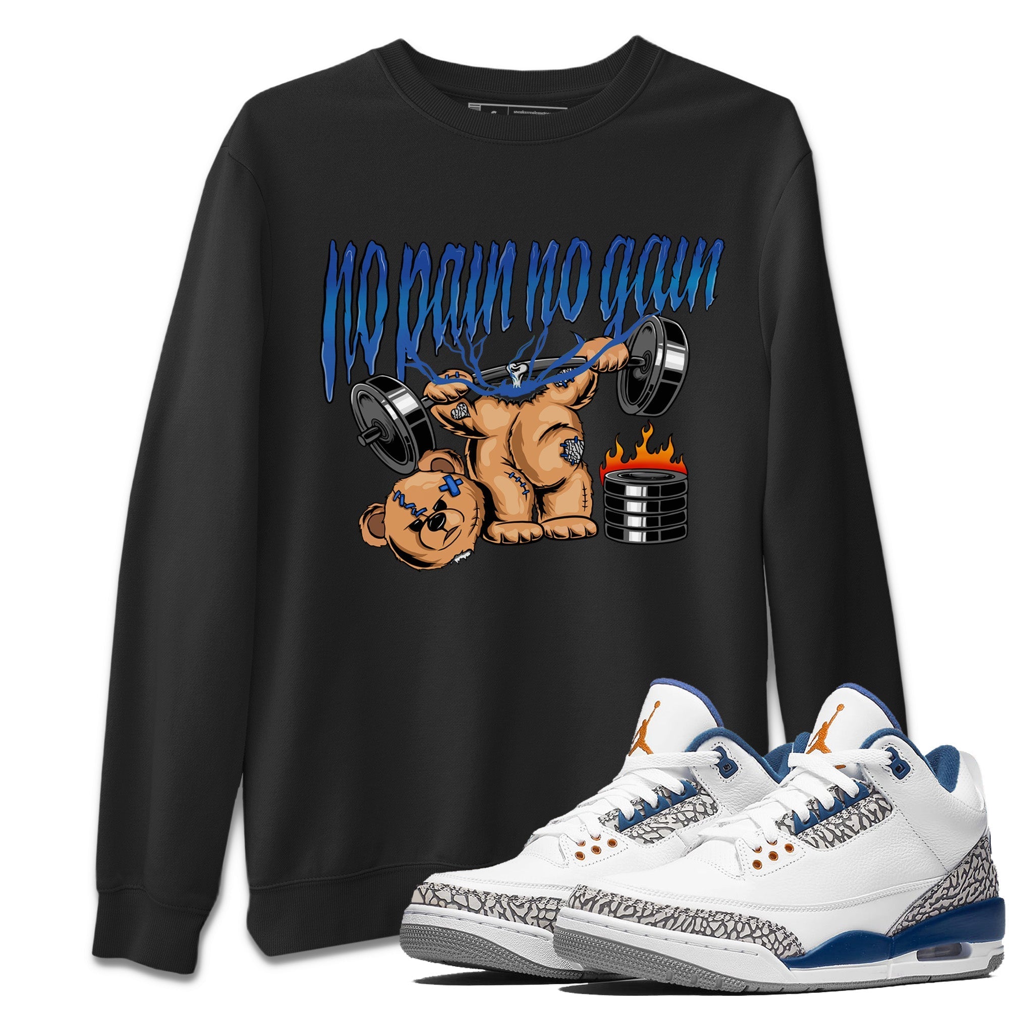 No Pain No Gain Unisex Tops - Air Jordan 3 Wizards