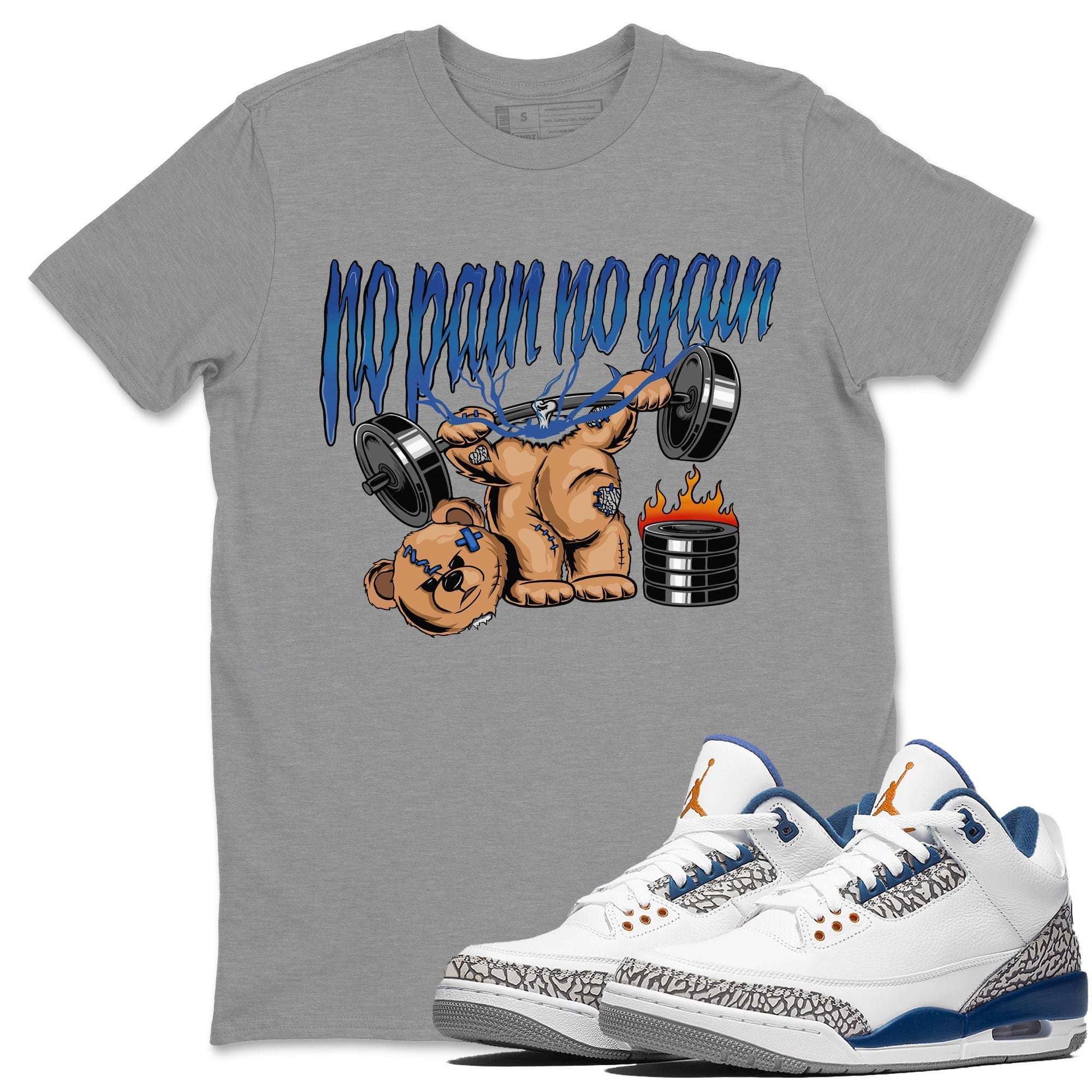 No Pain No Gain Unisex Tops - Air Jordan 3 Wizards