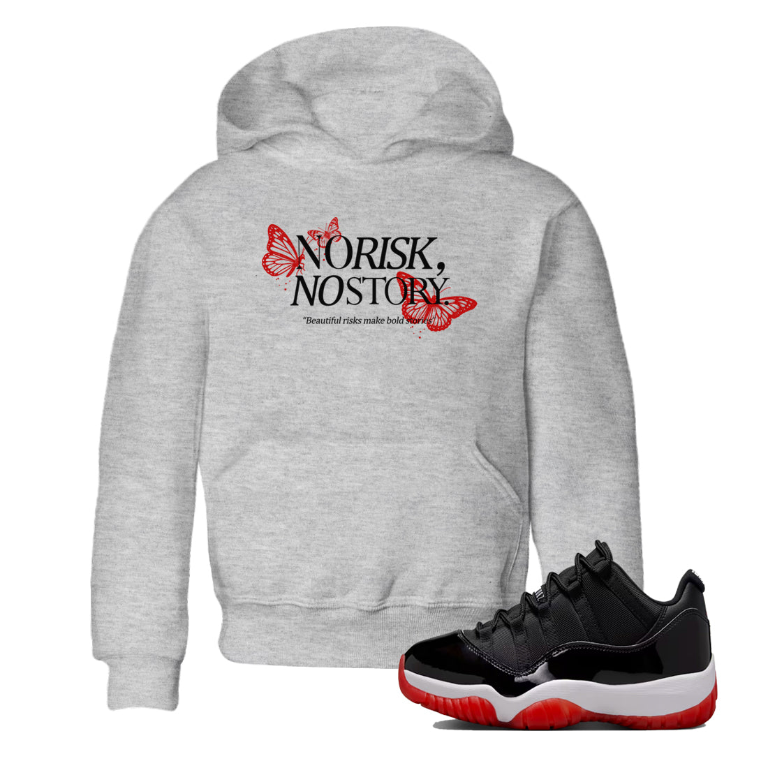 No Risk No Story snkmatch Tees Kids - Air Jordan 11 Bred
