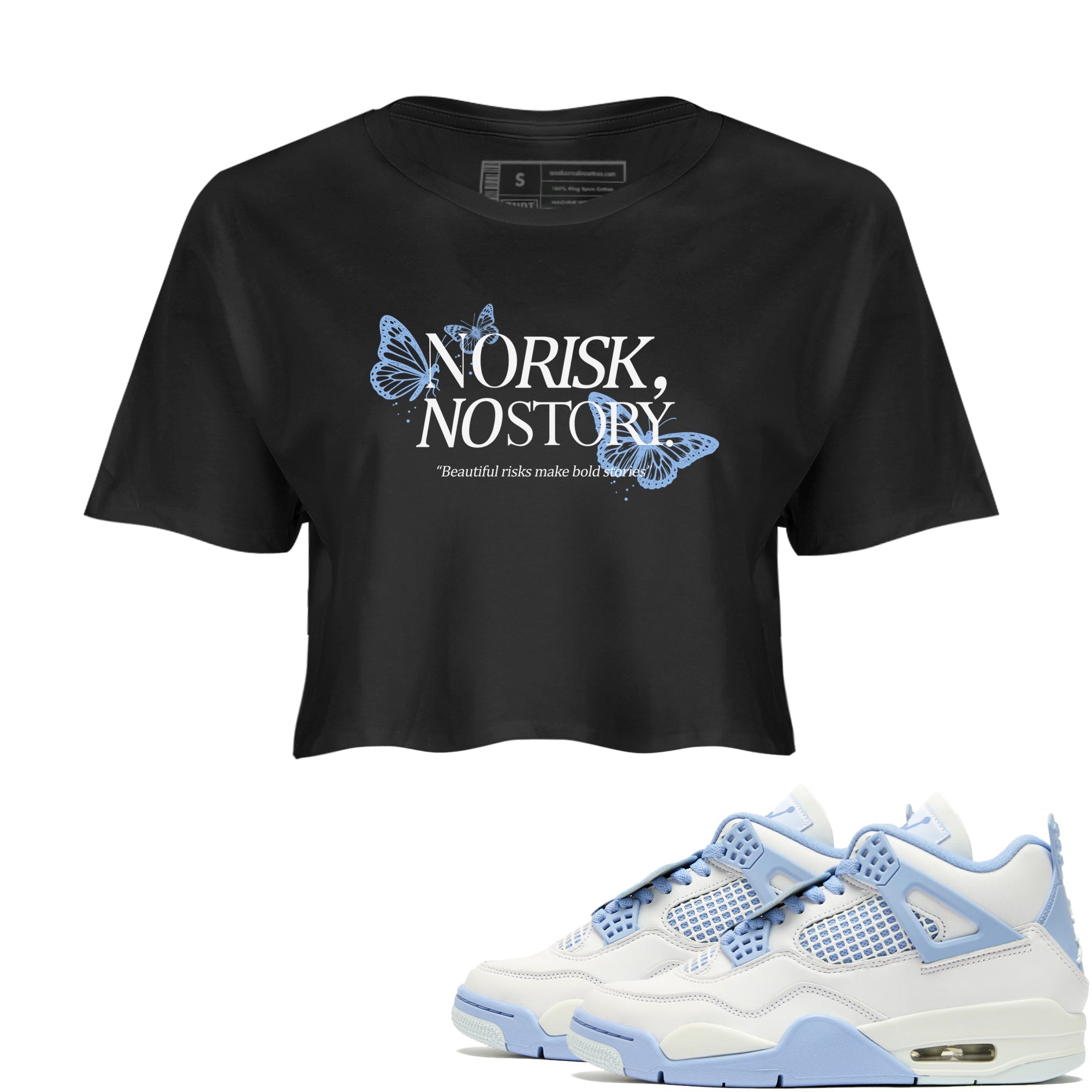 No Risk No Story snkmatch Women's Top - Air Jordan 4 Forget Me Not
