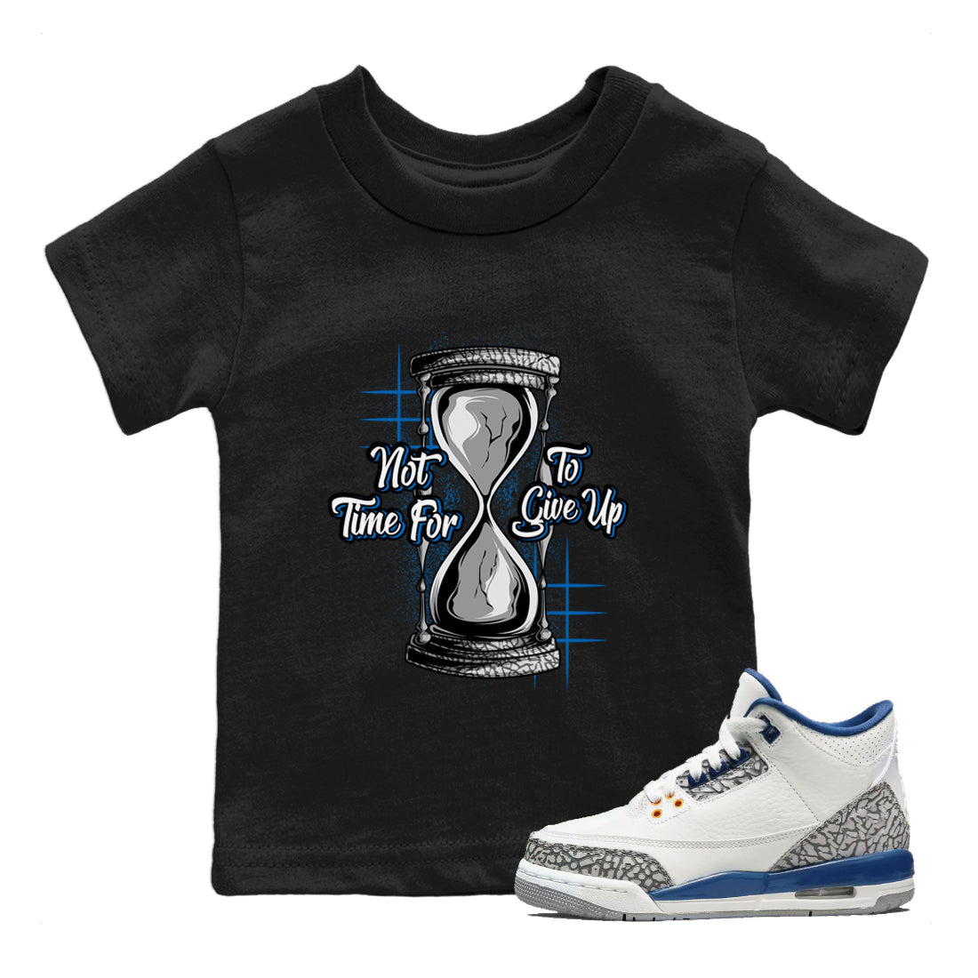 Not Time For To Give Up Kids Tops - Air Jordan 3 Wizards