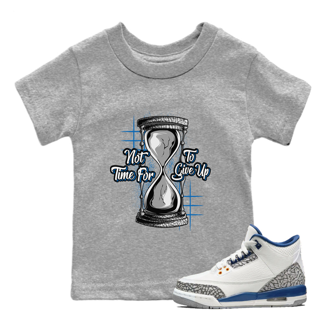Not Time For To Give Up Kids Tops - Air Jordan 3 Wizards