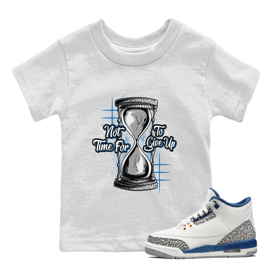 Not Time For To Give Up Kids Tops - Air Jordan 3 Wizards