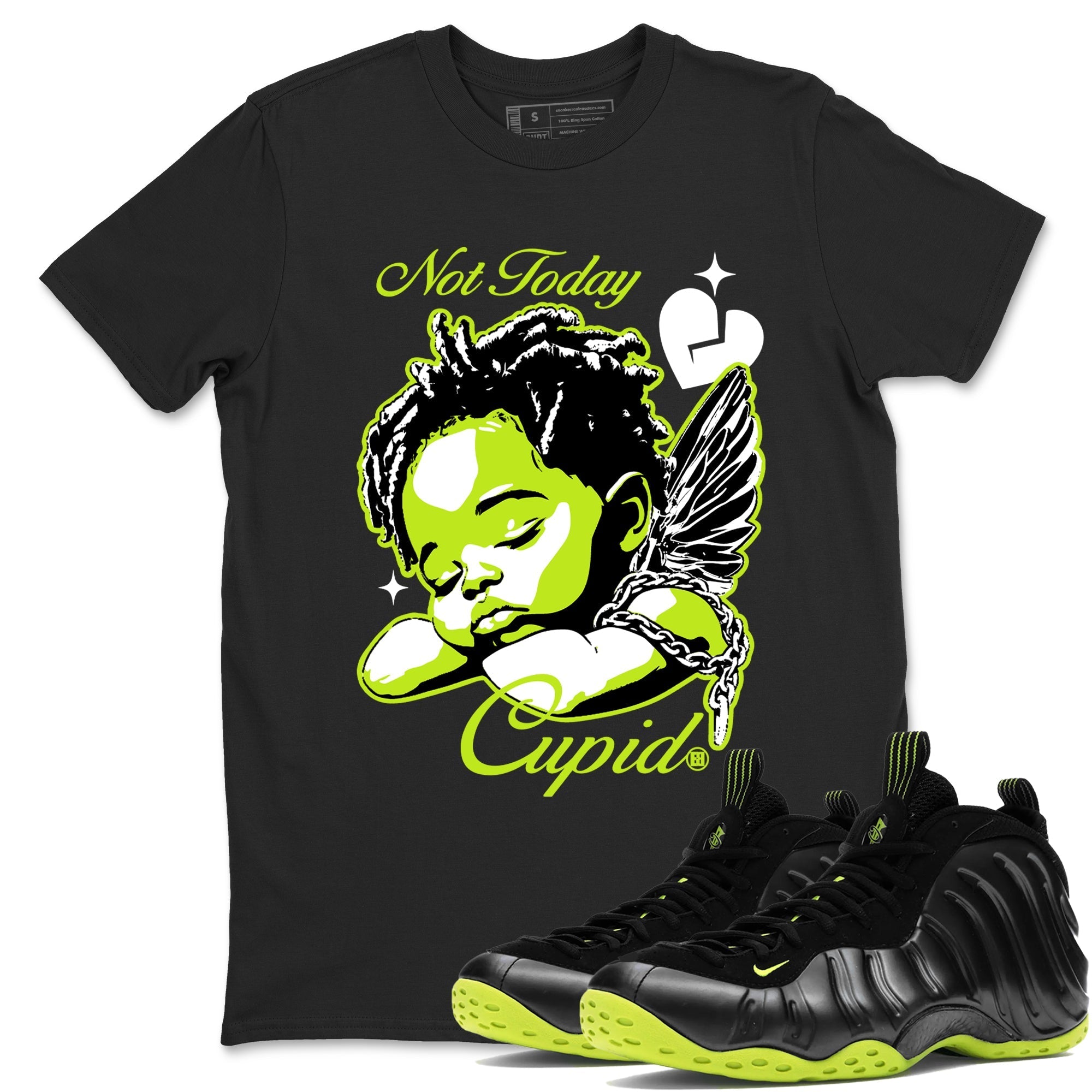 Not Today Cupid snkmatch Tees - Air Foamposite One Black Volt