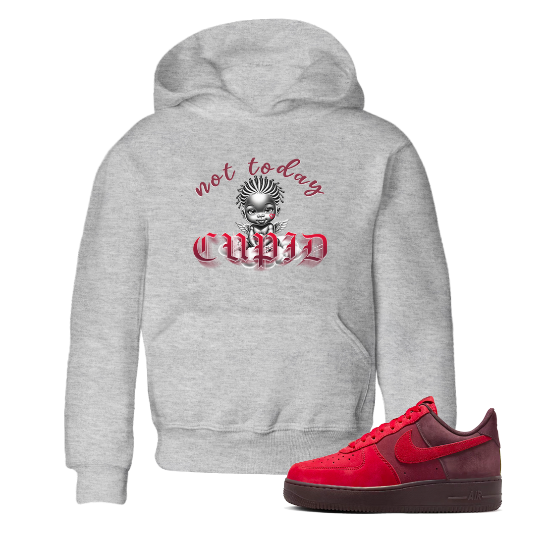 Not Today Cupid snkmatch Tees Kids - Air Force 1 Layers Of Love