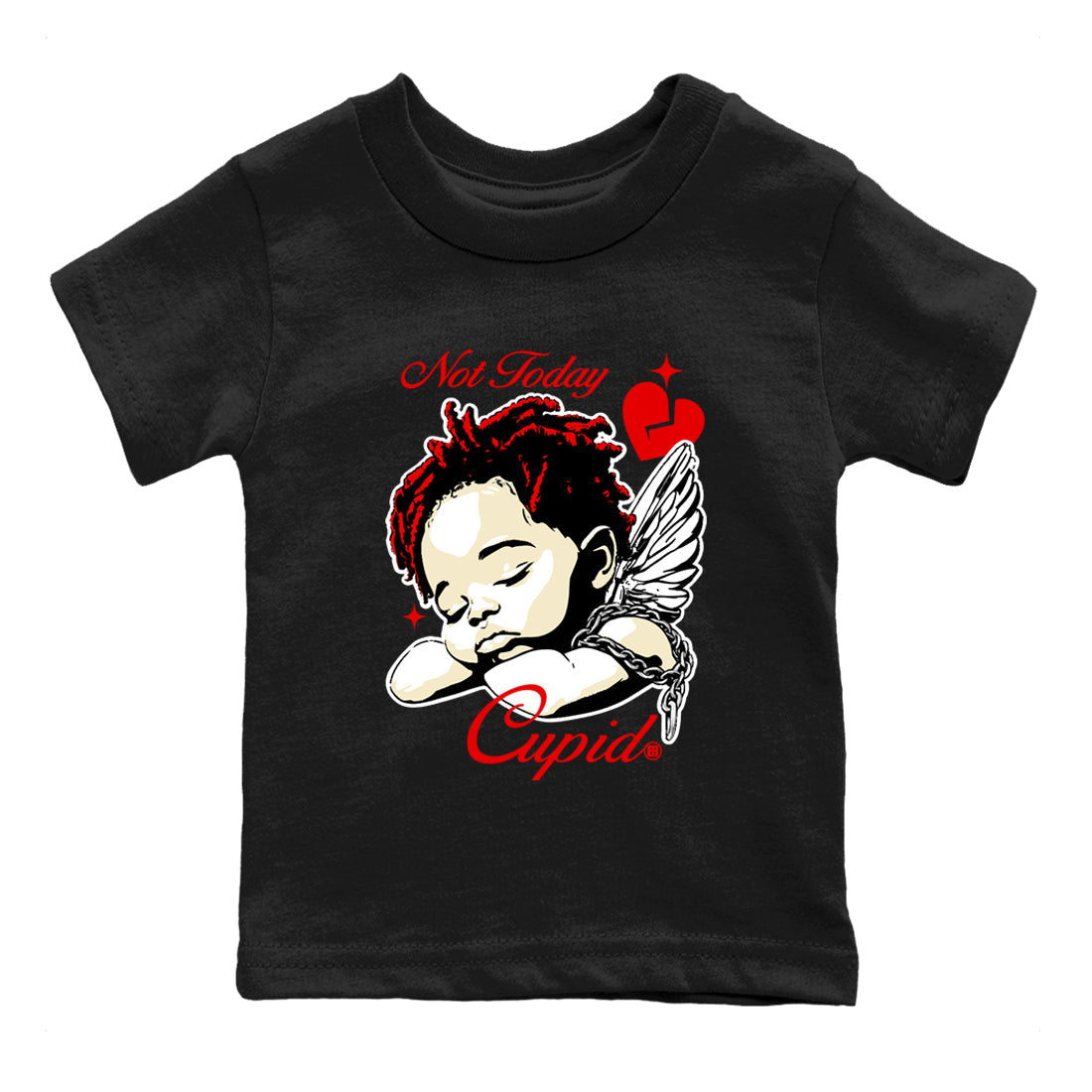 Not Today Cupid snkmatch Tees Kids - Air Jordan 1 Black Toe Reimagined