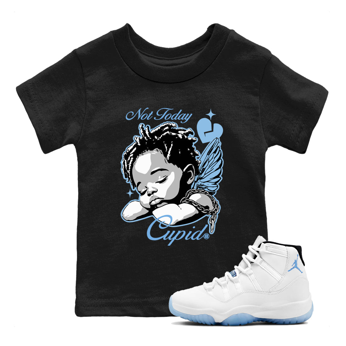 Not Today Cupid snkmatch Tees Kids - Air Jordan 11 Legend Blue