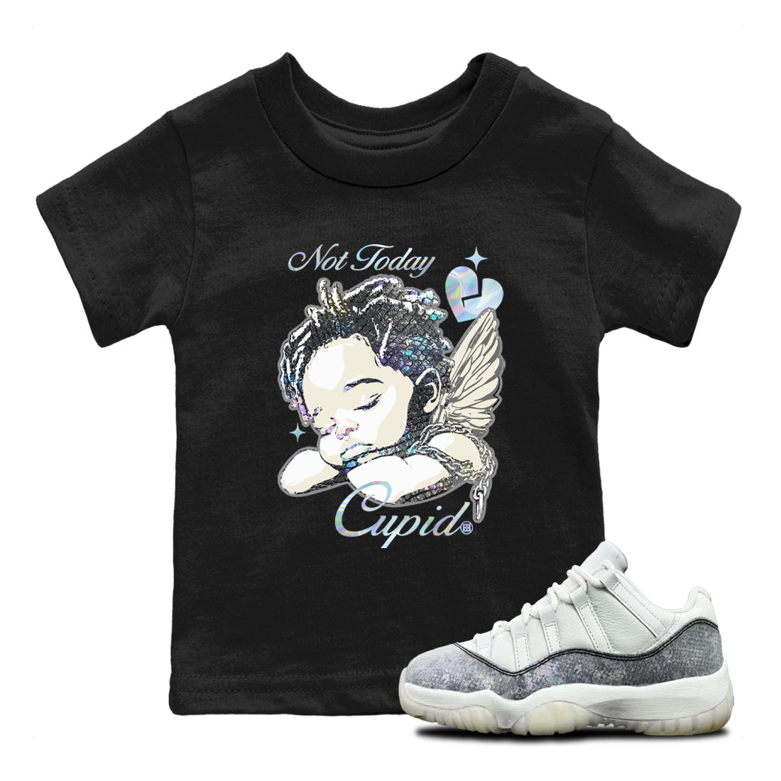 Not Today Cupid snkmatch Tees Kids - Air Jordan 11 Year Of The Snake