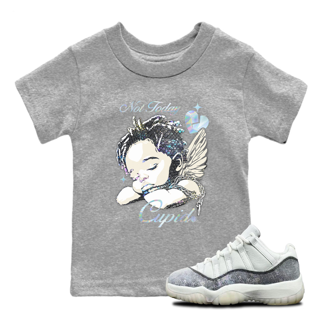 Not Today Cupid snkmatch Tees Kids - Air Jordan 11 Year Of The Snake