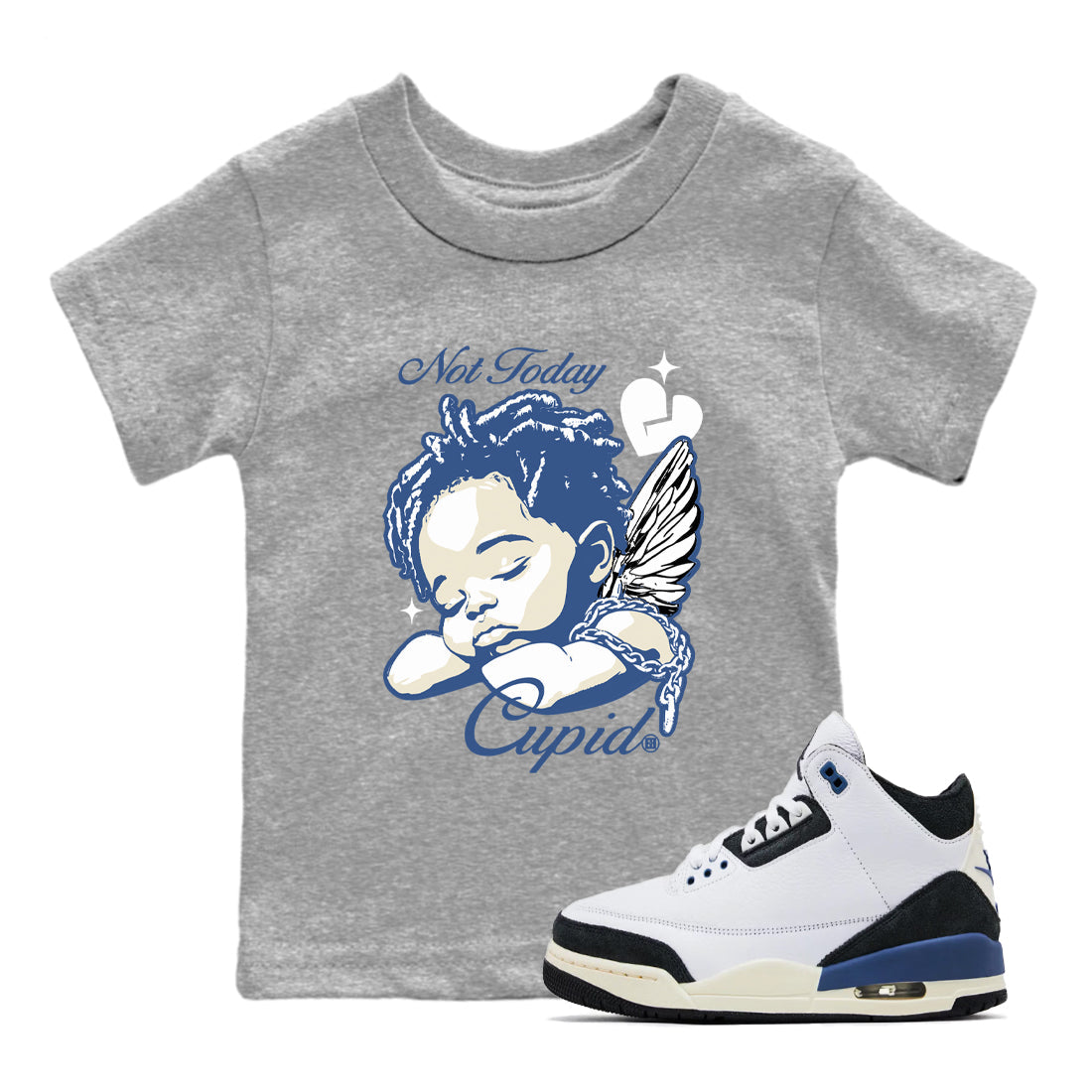 Not Today Cupid snkmatch Tees Kids - Air Jordan 3 A Ma Maniere x Diffused Blue