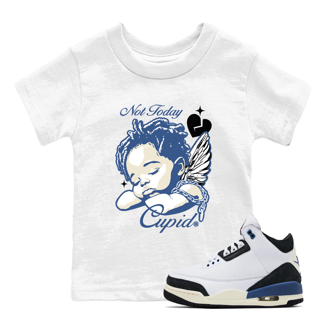 Not Today Cupid snkmatch Tees Kids - Air Jordan 3 A Ma Maniere x Diffused Blue