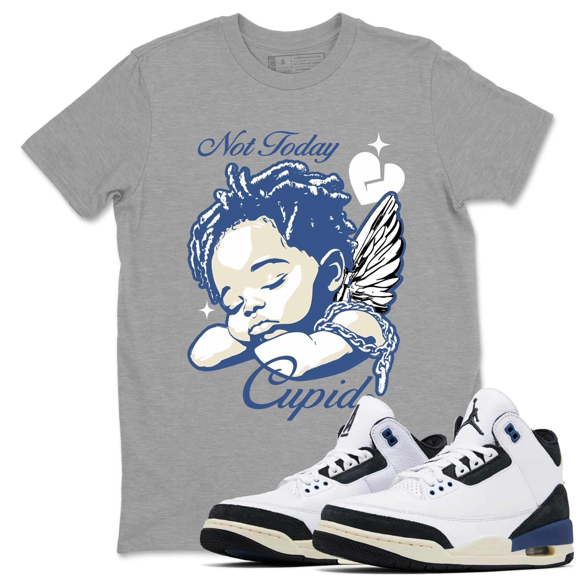 Not Today Cupid snkmatch Tees - Air Jordan 3 A Ma Maniere x Diffused Blue