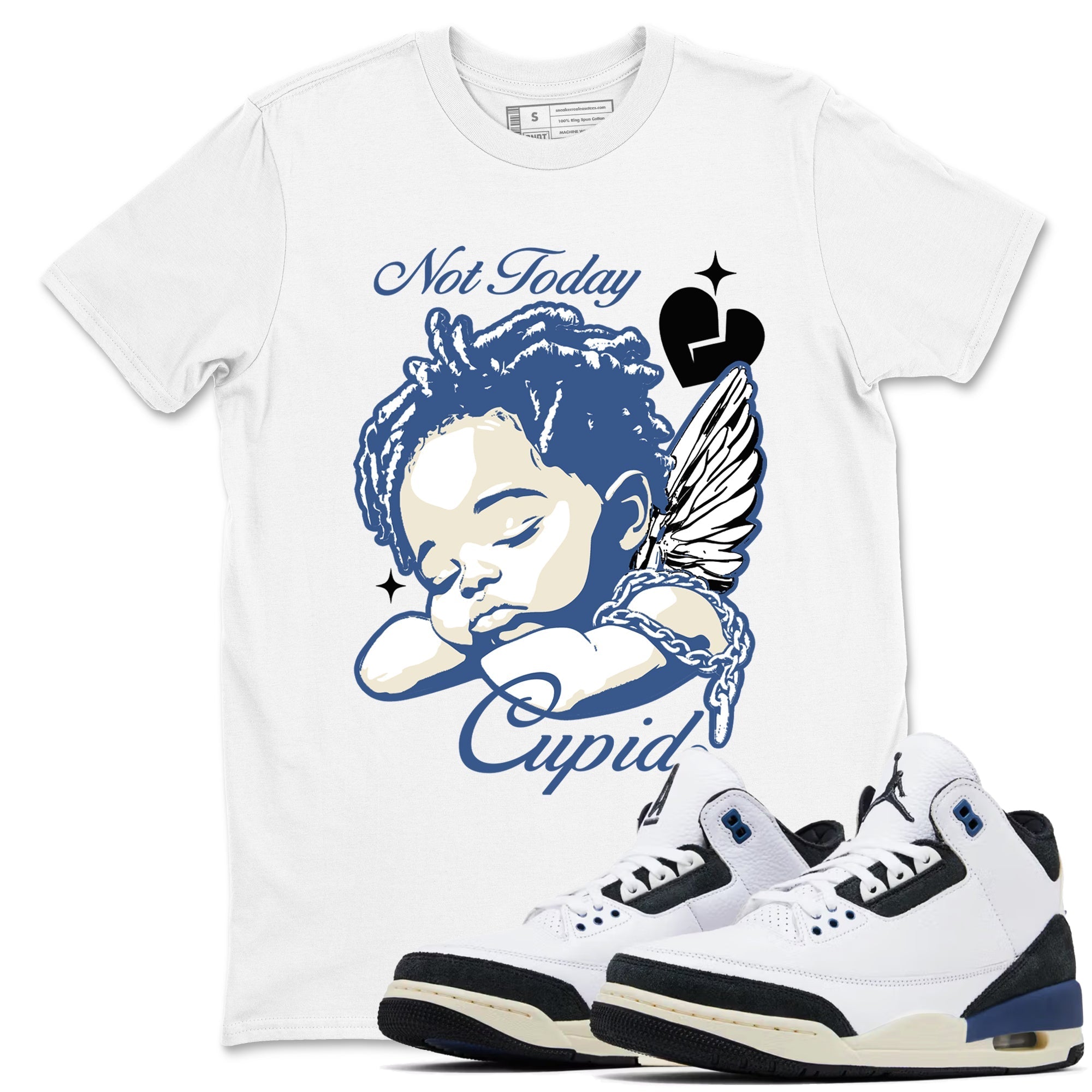 Not Today Cupid snkmatch Tees - Air Jordan 3 A Ma Maniere x Diffused Blue