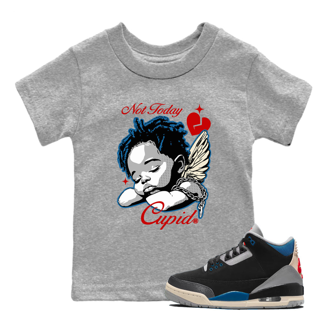 Not Today Cupid snkmatch Tees Kids - Air Jordan 3 Rare Air