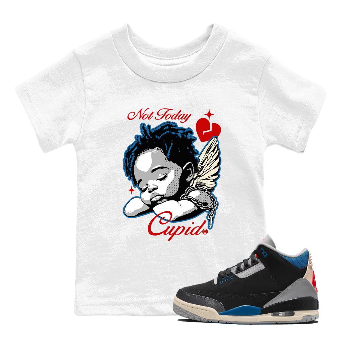 Not Today Cupid snkmatch Tees Kids - Air Jordan 3 Rare Air