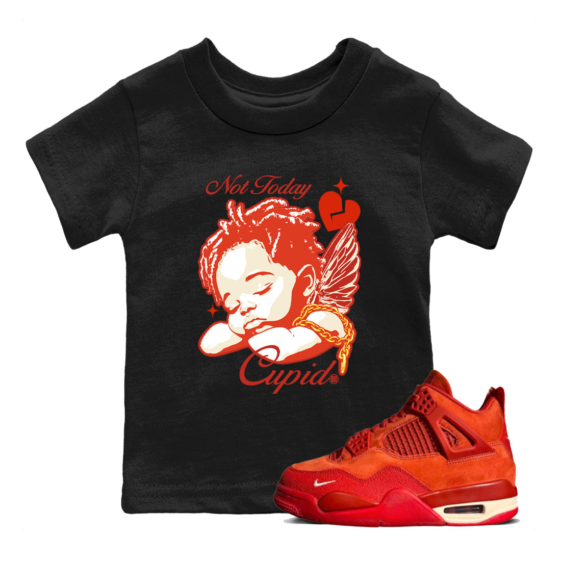 Not Today Cupid snkmatch Tees Kids - Air Jordan 4 Brick By Brick