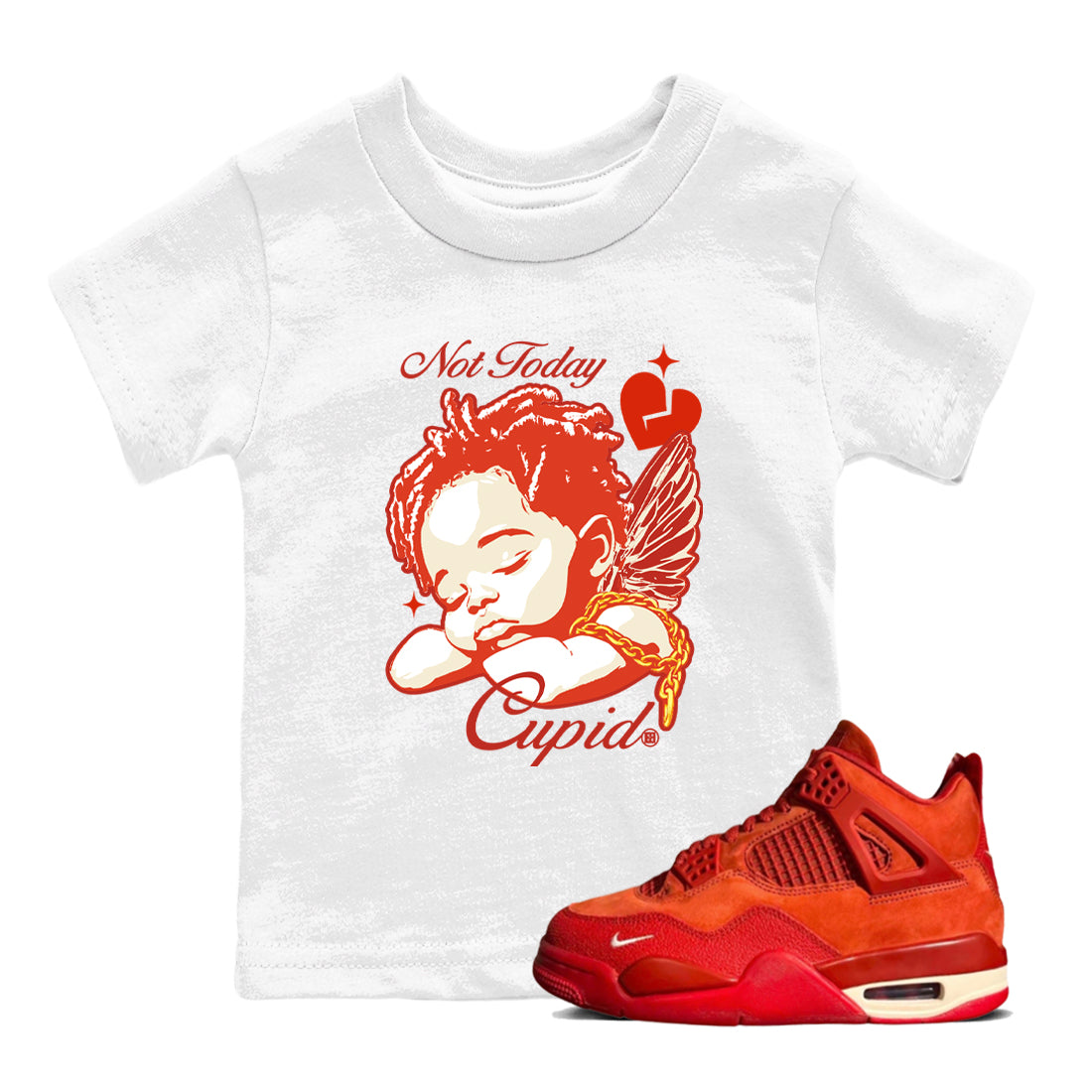 Not Today Cupid snkmatch Tees Kids - Air Jordan 4 Brick By Brick