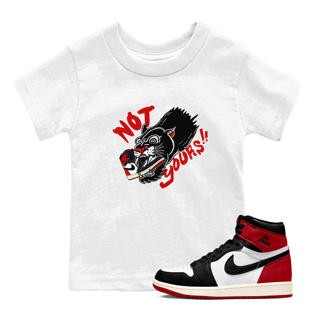Not Yours snkmatch Tees Kids - Air Jordan 1 Black Toe Reimagined