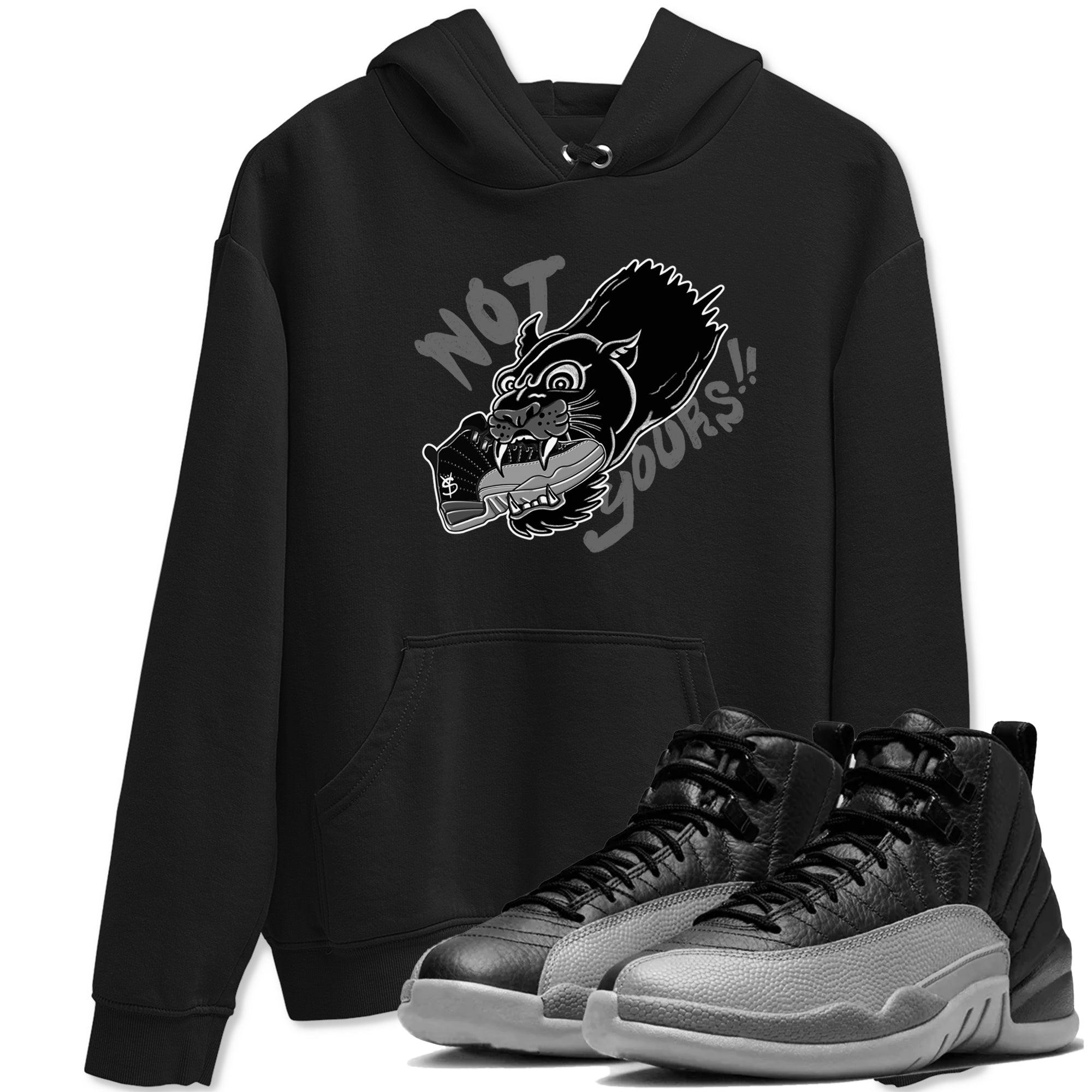 Not Yours snkmatch Tees - Air Jordan 12 Black Wolf Grey