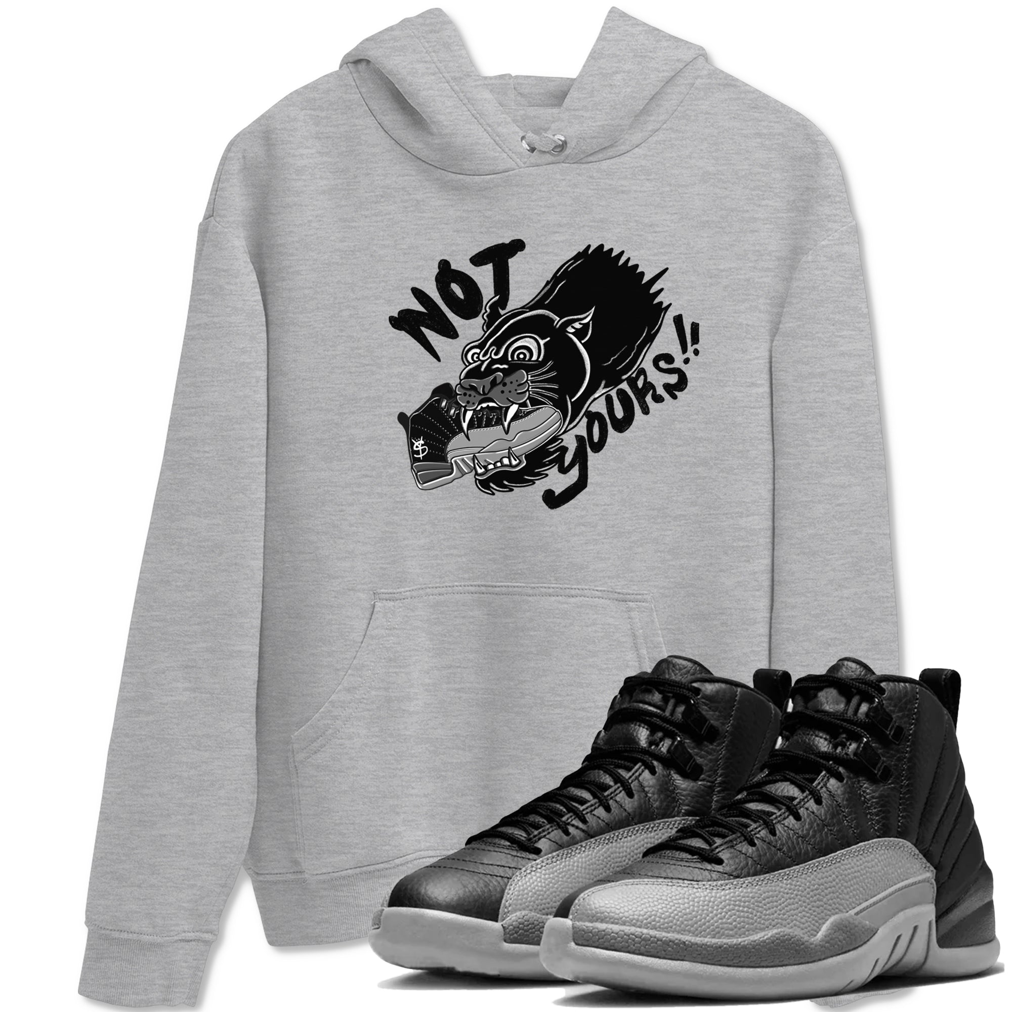 Not Yours snkmatch Tees - Air Jordan 12 Black Wolf Grey