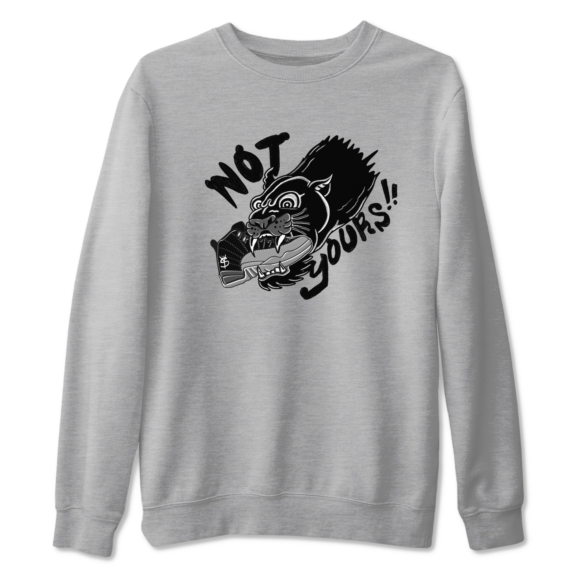 Not Yours snkmatch Tees - Air Jordan 12 Black Wolf Grey