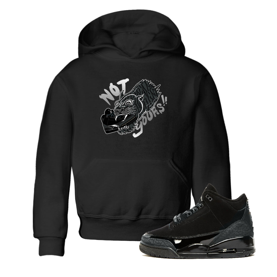 Not Yours snkmatch Tees Kids - Air Jordan 3 Black Cat