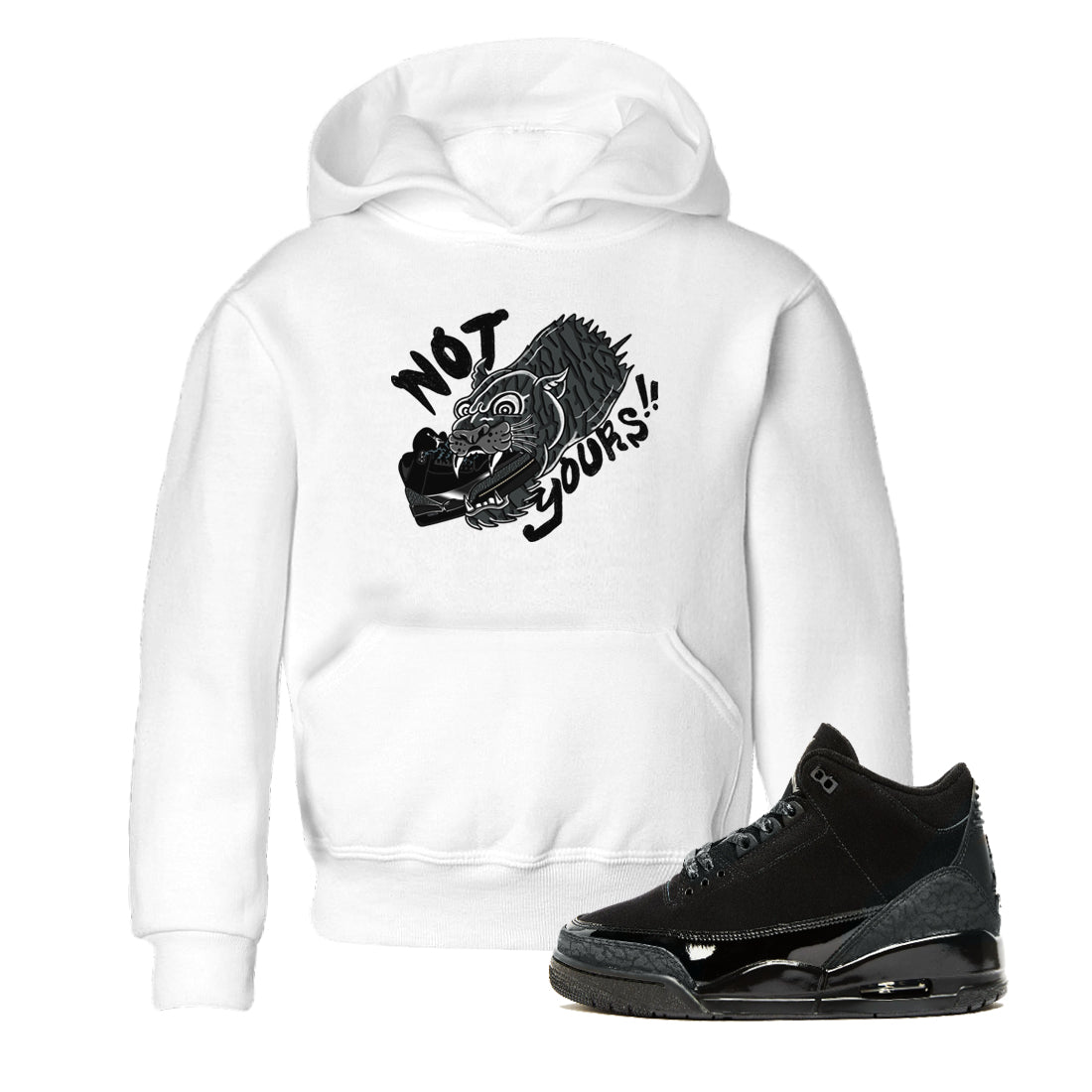 Not Yours snkmatch Tees Kids - Air Jordan 3 Black Cat