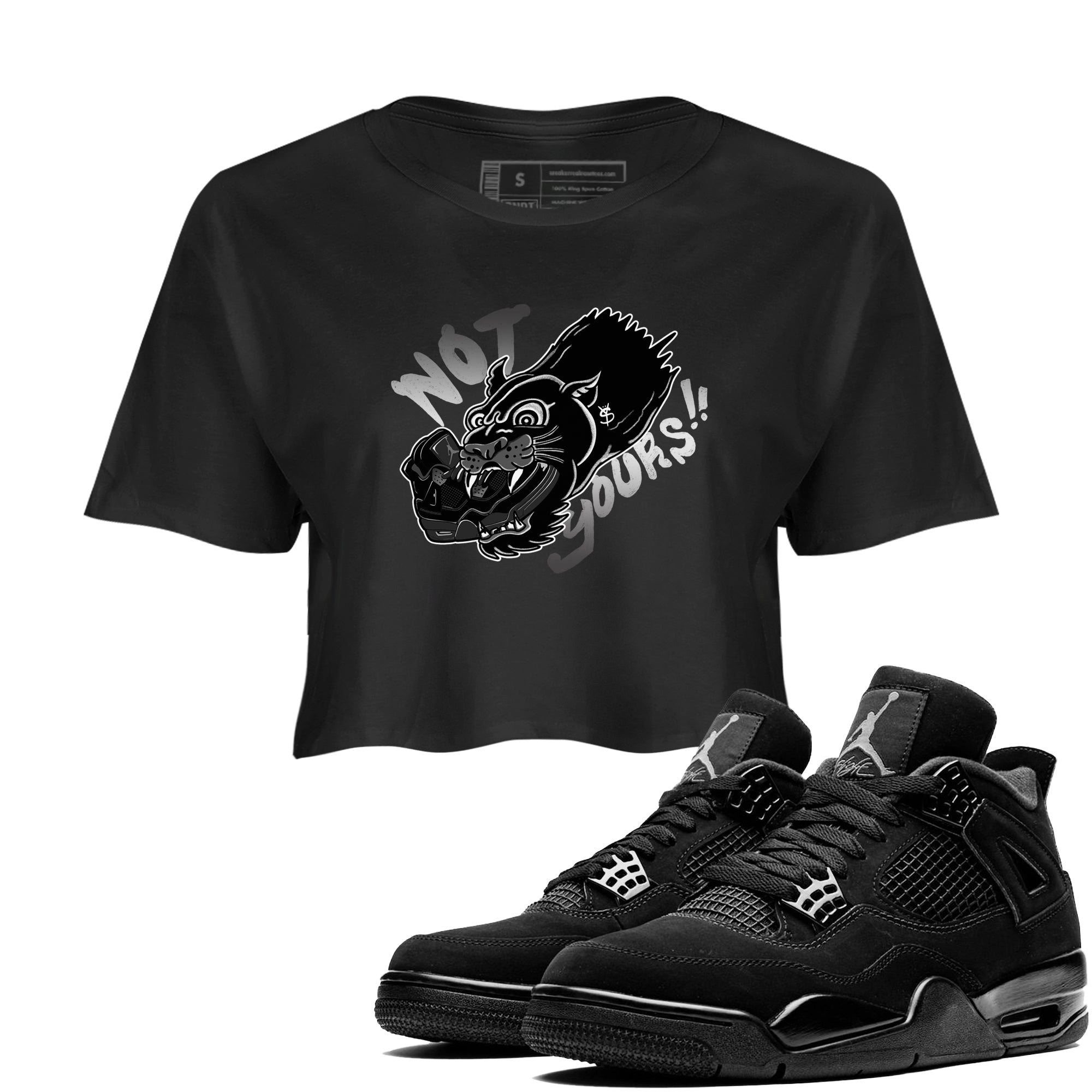 Not Yours snkmatch Women's Top - Air Jordan 4 Black Cat