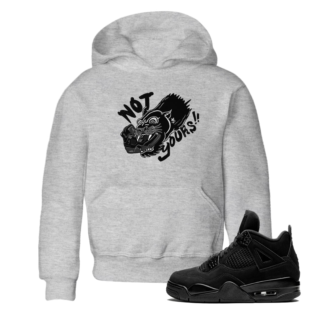 Not Yours snkmatch Tees Kids - Air Jordan 4 Black Cat