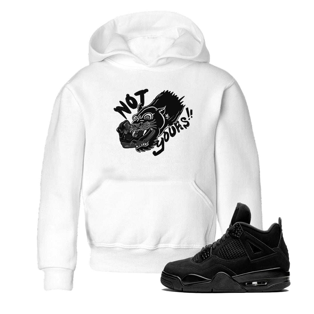 Not Yours snkmatch Tees Kids - Air Jordan 4 Black Cat