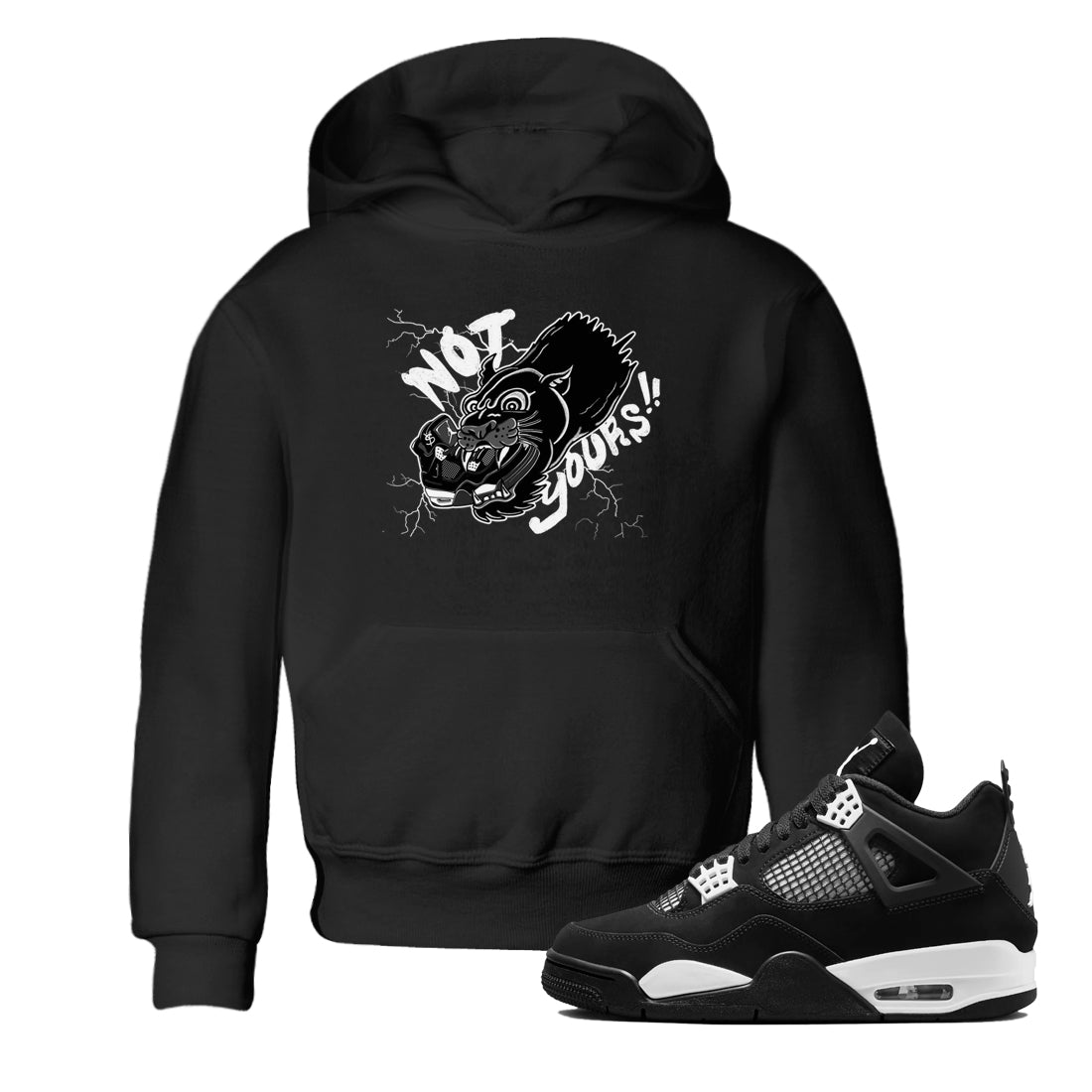 Not Yours snkmatch Tees Kids - Air Jordan 4 White Thunder