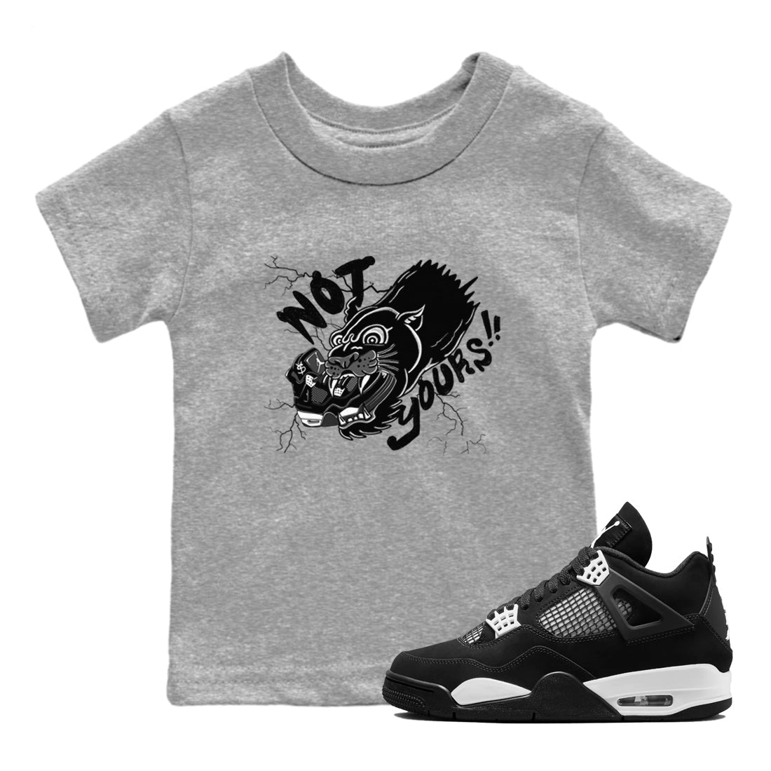Not Yours snkmatch Tees Kids - Air Jordan 4 White Thunder