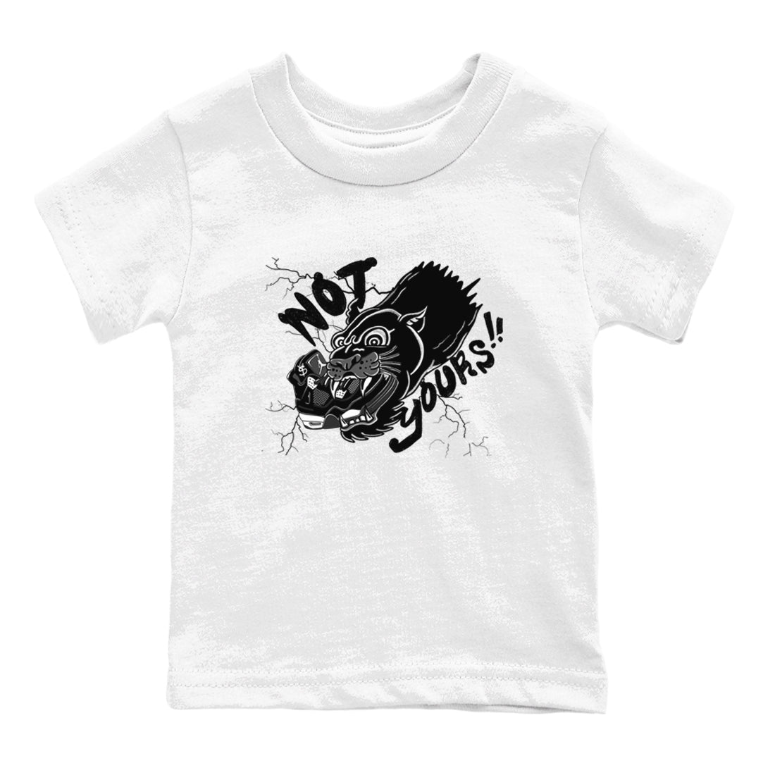 Not Yours snkmatch Tees Kids - Air Jordan 4 White Thunder