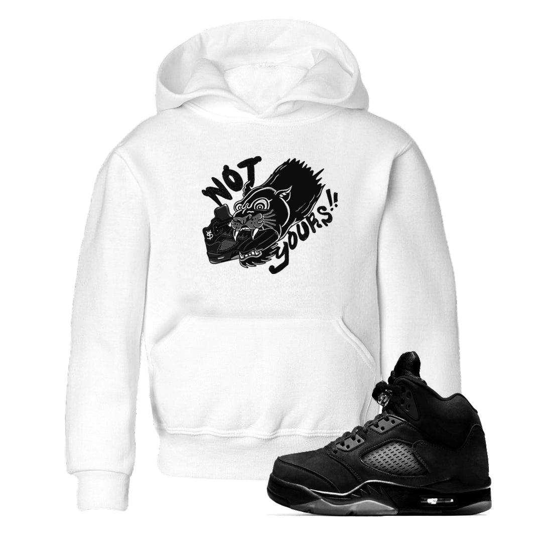 Not Yours snkmatch Tees Kids - Air Jordan 5 Black Cat