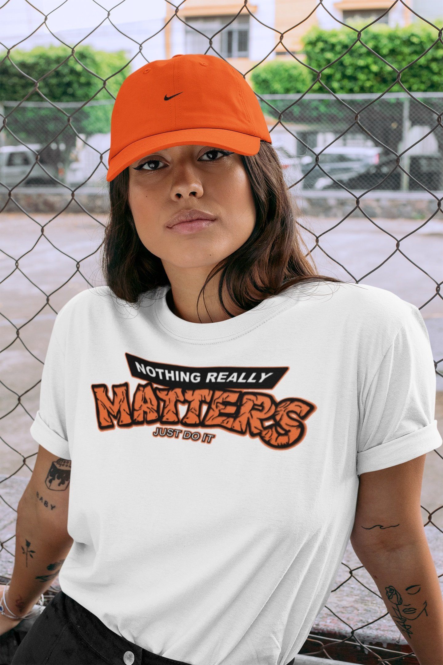 Nothing Matters Unisex Tops - Air Jordan 1 Electro Orange