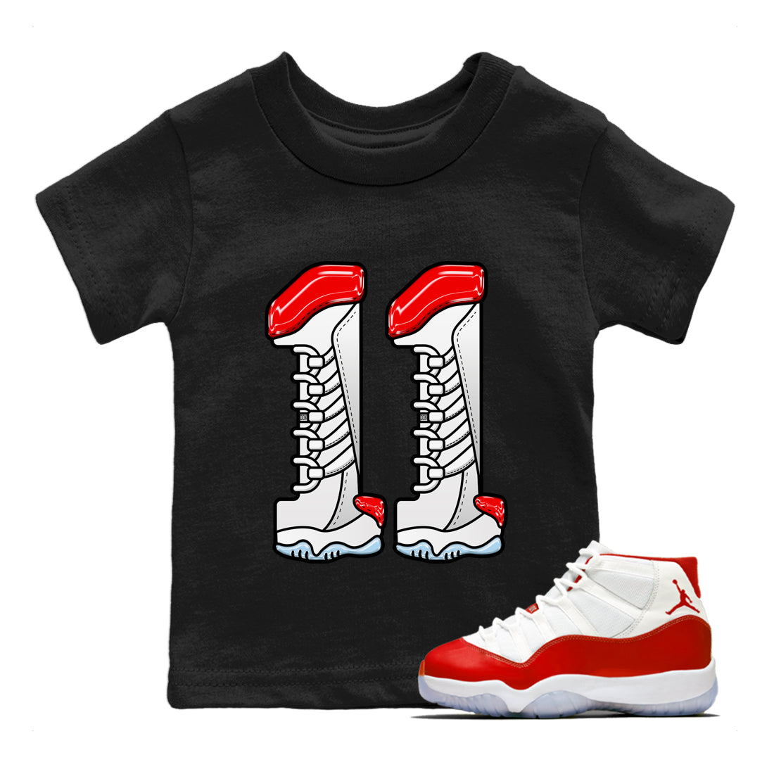 Number 11 Kids Tops - Air Jordan 11 cherry