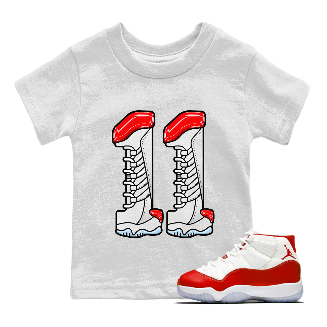 Number 11 Kids Tops - Air Jordan 11 cherry