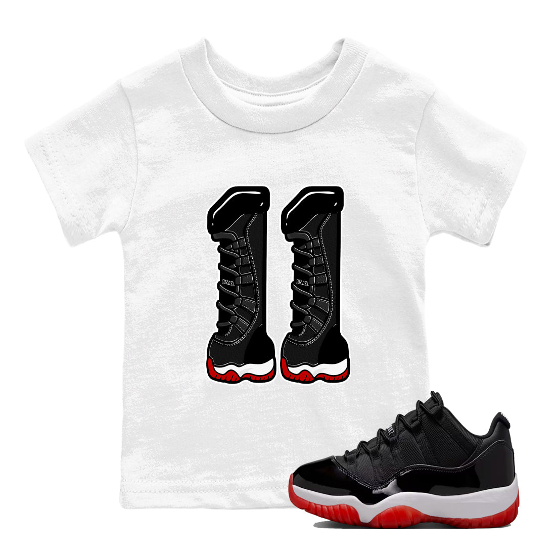 Number 11 snkmatch Tees Kids - Air Jordan 11 Bred