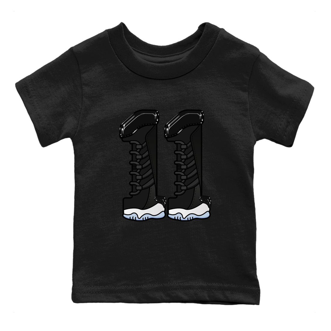 Number 11 snkmatch Tee Kids - Air Jordan 11 Black and Varsity Royal
