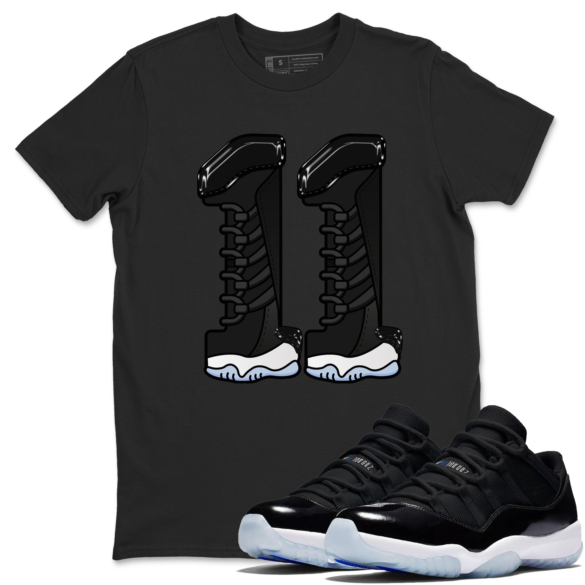 Number 11 snkmatch Tee - Air Jordan 11 Black and Varsity Royal